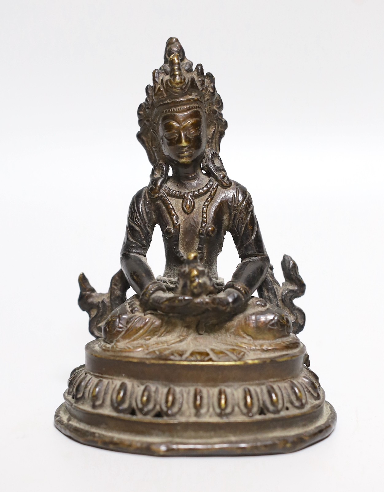 A 19th/20th century Himalayan bronze figure of a Bodhisattva, 12cm